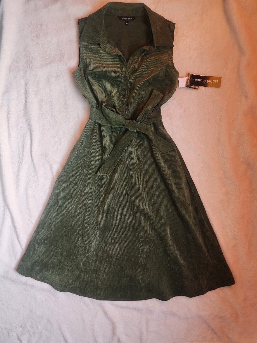 Women's Rust Olive Sleeveless Midi Dress - Picture 3 of 13